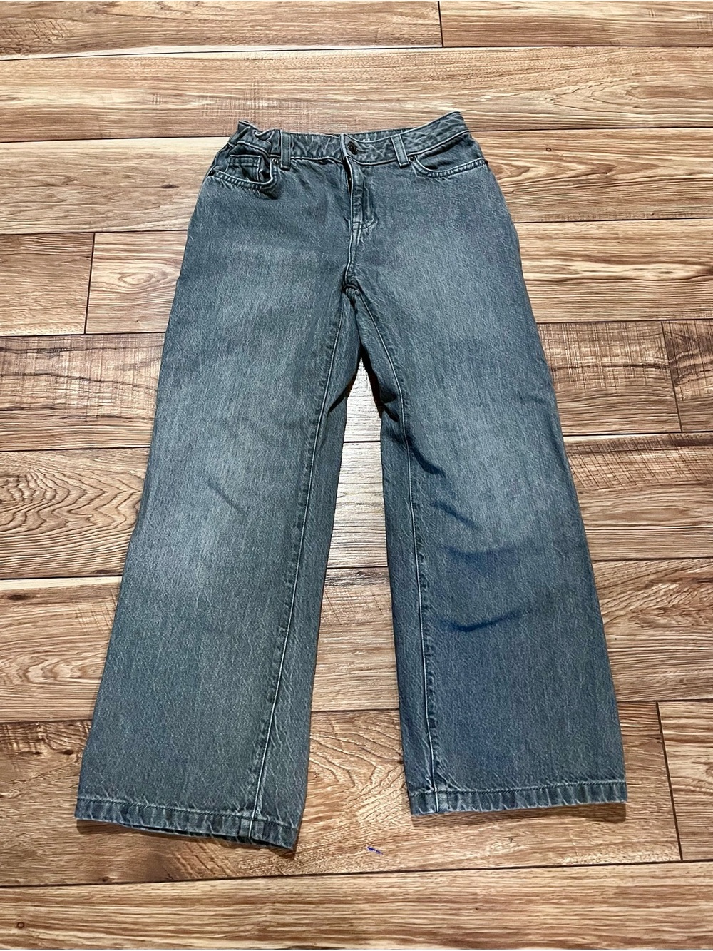 Cat & Jack Girls Wide-Leg Jeans in Gray Wash